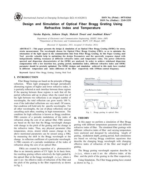 Design and Simulation of Optical Fiber Bragg Grating Using ...