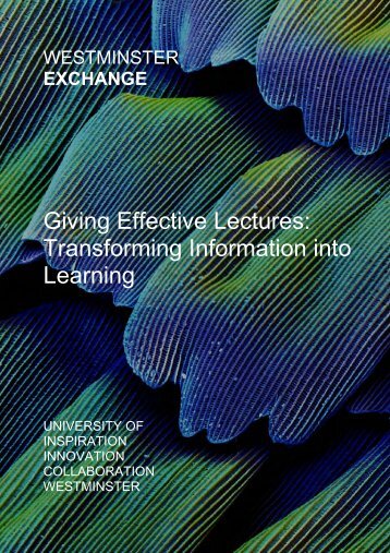 Giving Effective Lectures - University of Westminster