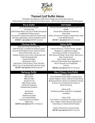 Themed Golf Buffet Menus - Cybergolf