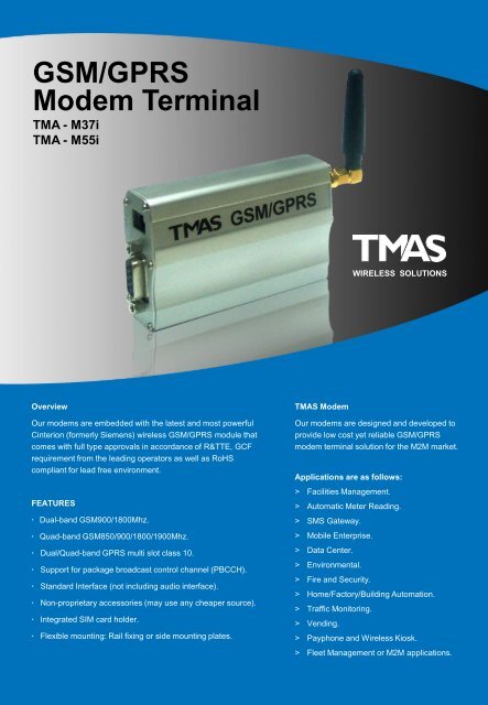 TMAS M55i DATASHEET - RF Solutions