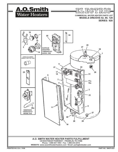920 Ao Smith Water Heaters, Ao Smith Wiring Diagram