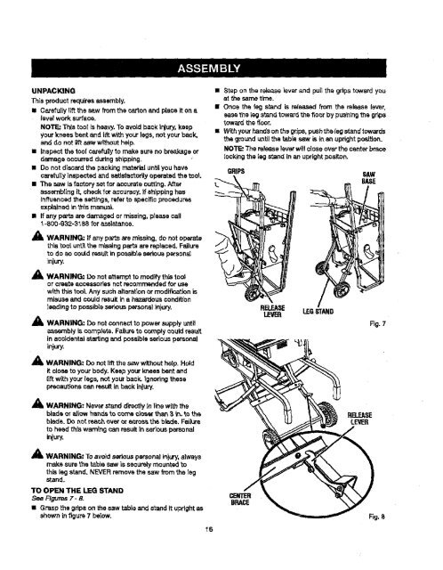 10 in. TABLE SAW - Sears