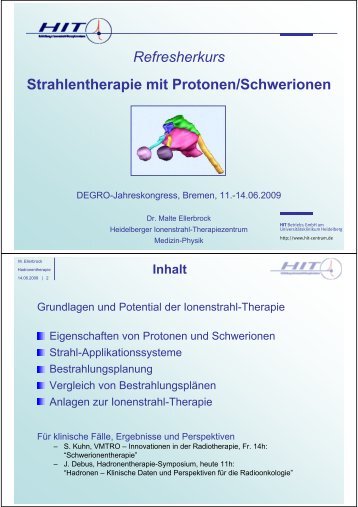 Refresherkurs Strahlentherapie mit Protonen ... - Wcenter.de