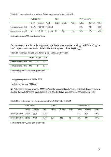 rapporto sul turismo montano 2000-2006 e congiuntura 2007