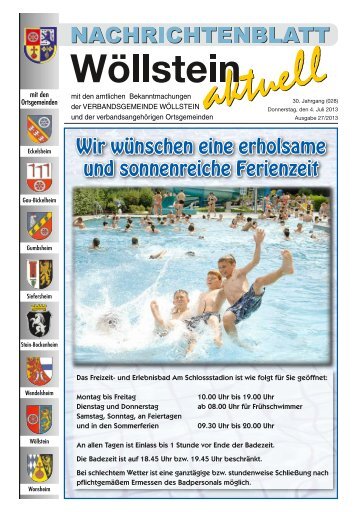 KW 27 / 04.07.2013 - Verbandsgemeinde Wöllstein