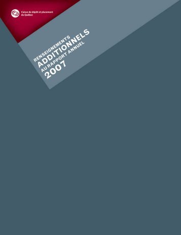 2007 - Caisse de dÃ©pÃ´t et placement du QuÃ©bec