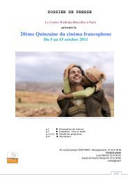 DOSSIER DE PRESSE QCF 2011 - Centre Wallonie-Bruxelles