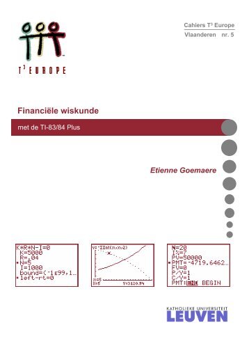Cahier 5: FinanciÃ«le wiskunde met de TI-83/84 Plus