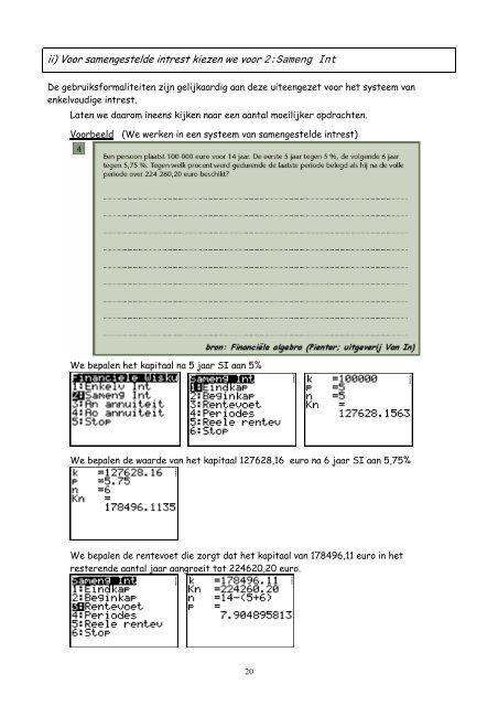 Cahier 5: FinanciÃ«le wiskunde met de TI-83/84 Plus