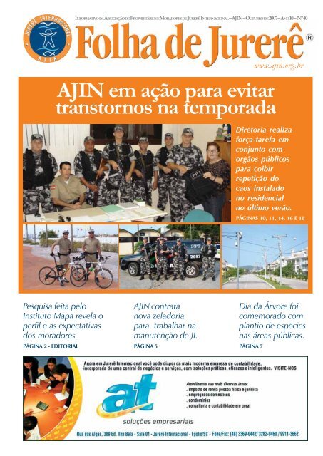 AJIN em aÃ§Ã£o para evitar transtornos na temporada - Ajin.org.br