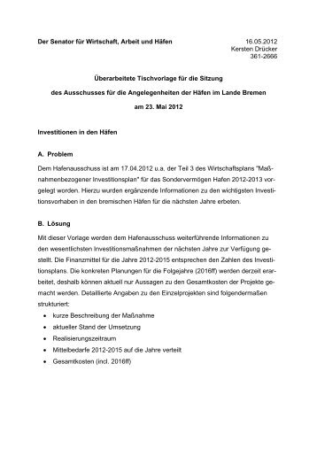 Hafeninvestitionen - Hafenausschuss