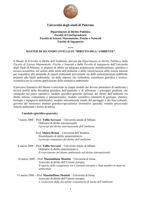 Master di II livello in Diritto dell'Ambiente - Giustamm.it