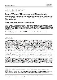 Paley-Wiener Theorems and Uncertainty Principles for the ...