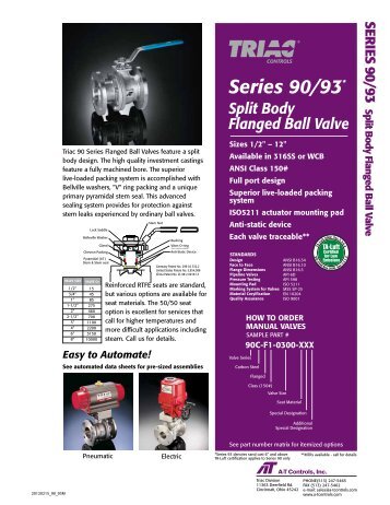 SERIES 90/93 Split Body Flanged Ball Valve - AT Controls