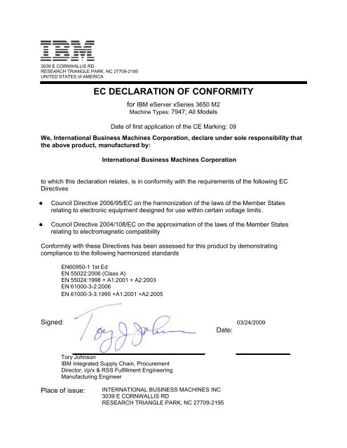 ec declaration of conformity