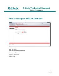How to configure WPA in DCM-604 - D-Link