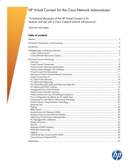 HP Virtual Connect for the Cisco Network Administrator