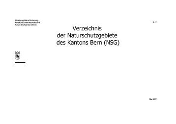 Verzeichnis der Naturschutzgebiete des Kantons ... - Kanton Bern