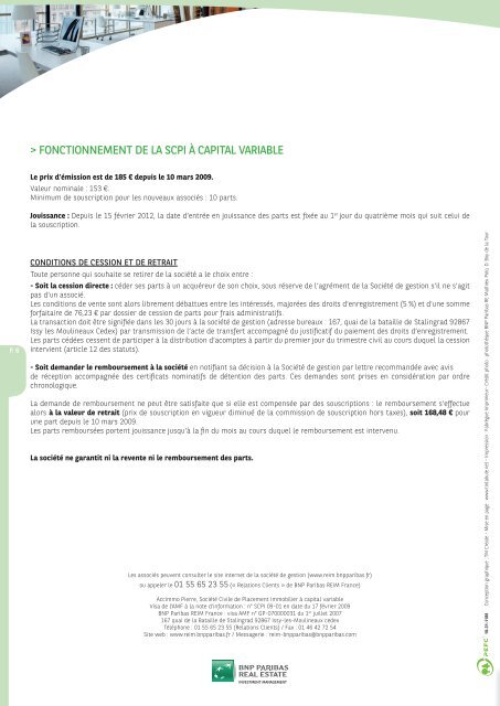 Bulletin trimestriel - Accimmo Pierre - BNP Paribas REIM