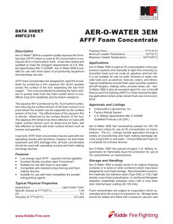 Aer-O-Water 3EM 3% AFFF Foam Concentrate - FIREFLEX SYSTEMS