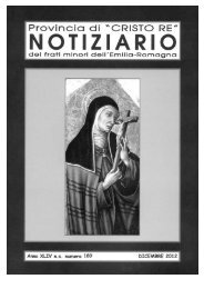 Notiziario - Provincia di Cristo Re dei Frati Minori dell'Emilia Romagna