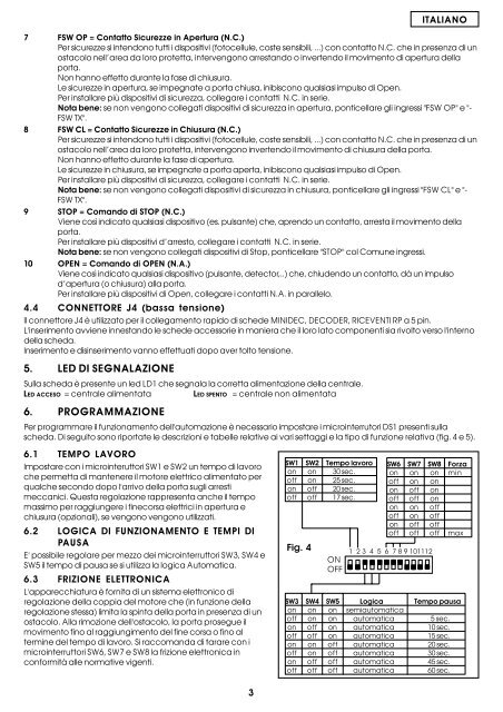 apparecchiatura elettronica per basculanti control board for ... - Faac