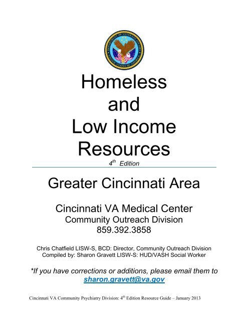 Homeless and Low Income Resources - Hamilton County, Ohio