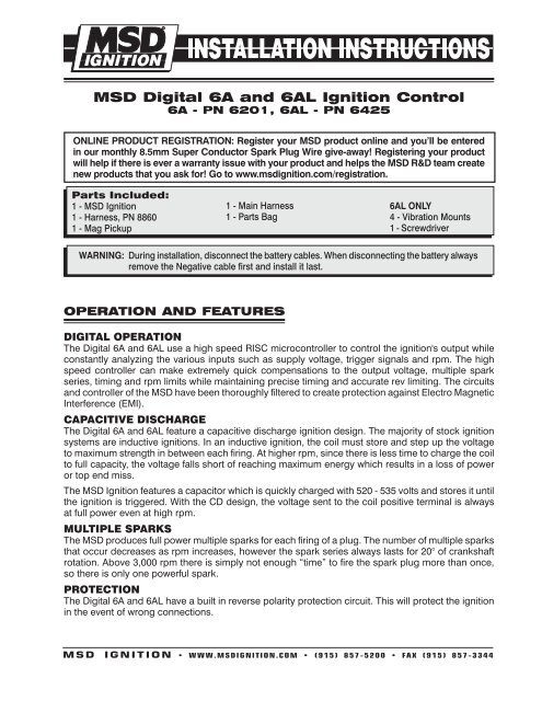 Msd Digital 6a And 6al Ignition Control Jegs