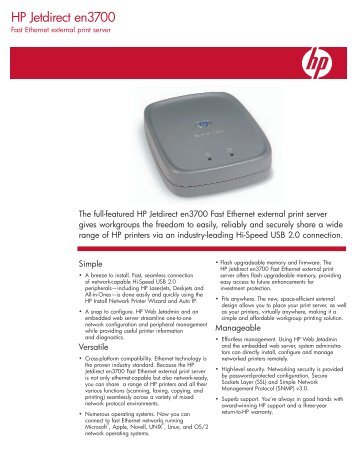 HP Jetdirect en3700 - HP - Hewlett Packard