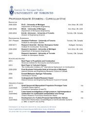 Detailed CV - University of Toronto Institute for Aerospace Studies