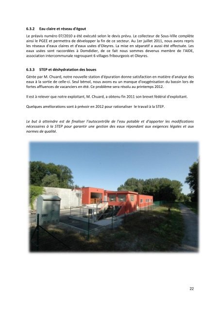 Rapport de gestion 2011 - Commune Avenches