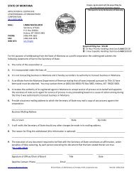 Certificate of Withdrawal - the Montana Secretary of State Website