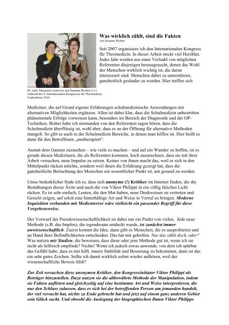 Was wirklich zählt, sind die Fakten Viktor Philippi