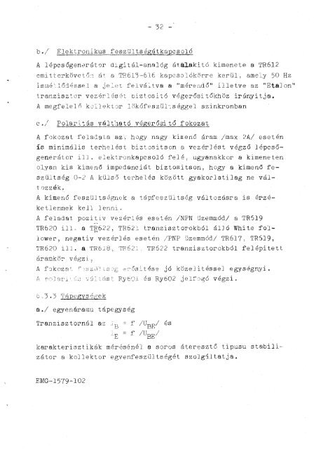 EMG 1579-102 CHARACTERISCOPE félvezető karakterisztika ...