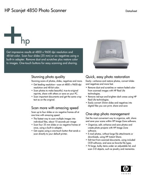 HP Scanjet 4850 Photo Scanner - HP - Hewlett Packard