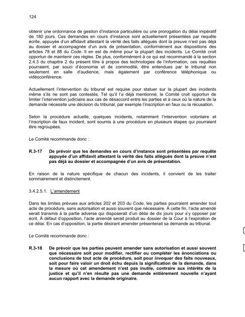 rapport du comitÃ© de rÃ©vision de la procÃ©dure civile - MinistÃ¨re de la ...