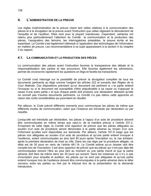 rapport du comitÃ© de rÃ©vision de la procÃ©dure civile - MinistÃ¨re de la ...