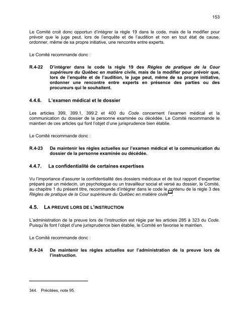 rapport du comitÃ© de rÃ©vision de la procÃ©dure civile - MinistÃ¨re de la ...