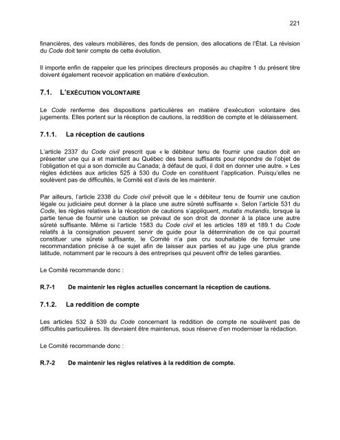 rapport du comitÃ© de rÃ©vision de la procÃ©dure civile - MinistÃ¨re de la ...