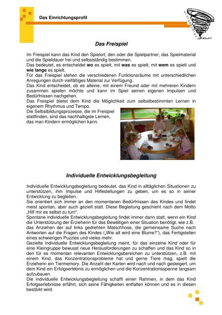 Konzeption des Kindergarten Wirbelwind