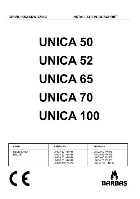 Gebruiksaanwijzing Barbas Unica 50 - UwKachel