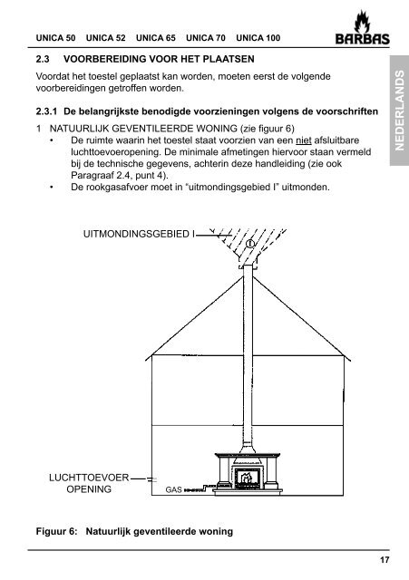 Gebruiksaanwijzing Barbas Unica 50 - UwKachel