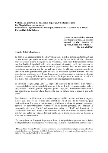 Violencia de gÃ©nero en las relaciones de pareja. Un ... - CubaEnergia