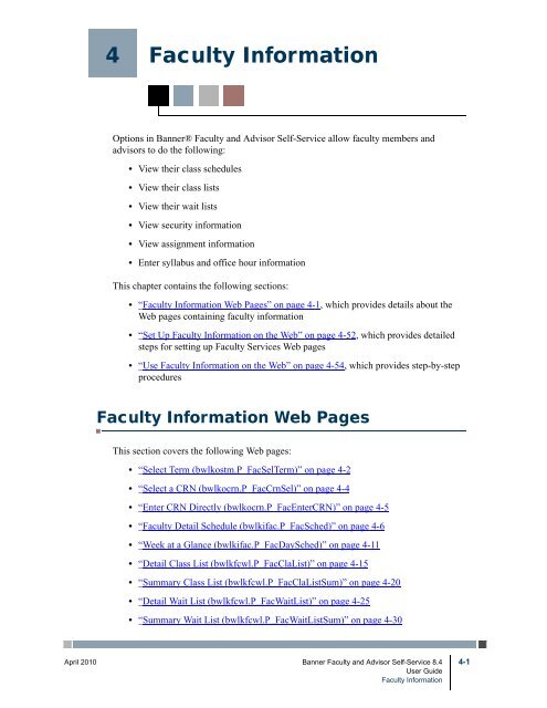 Banner Faculty and Advisor Self-Service / User Guide / 8.4