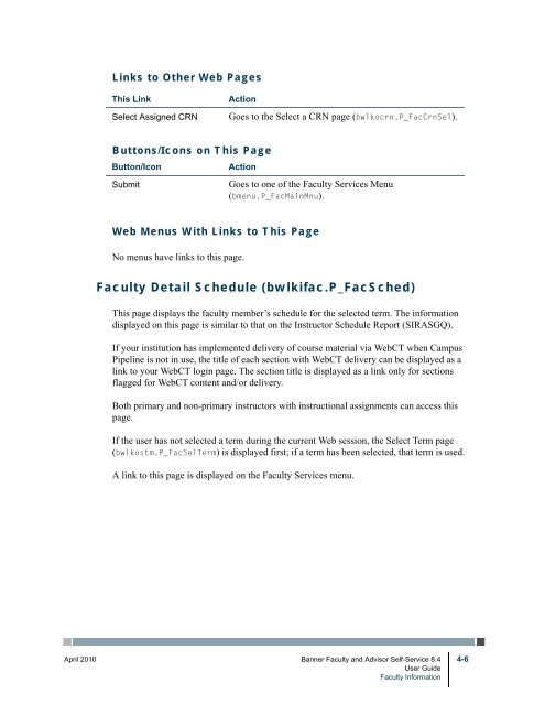 Banner Faculty and Advisor Self-Service / User Guide / 8.4