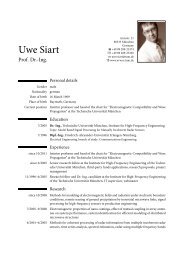 CV and List of Publications - von Uwe Siart