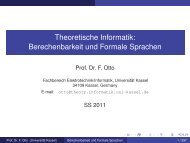 Berechenbarkeit und Formale Sprachen - Fachgebiet Theoretische ...