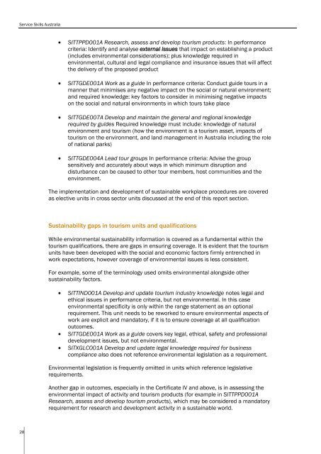 Sustainability Skills Stocktake and Gap Analysis ... - Service Skills