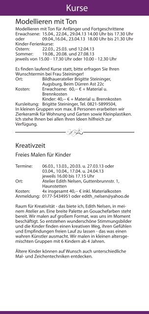 Programm - Kulturkreis Haunstetten e.V.