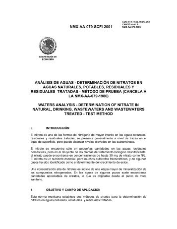 NMX-AA-079-SCFI-2001 ANÁLISIS DE AGUAS - DETERMINACIÓN ...